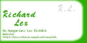 richard lex business card