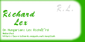 richard lex business card